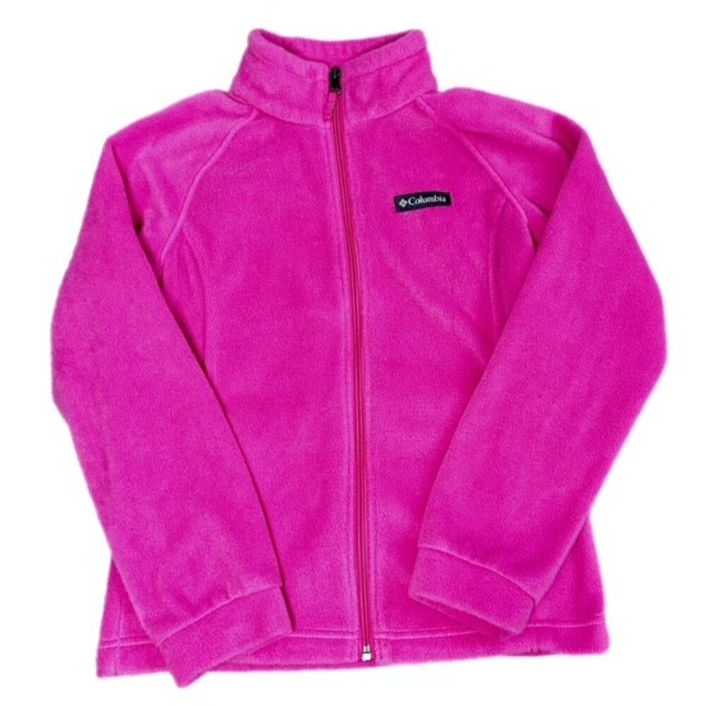 Columbia Girl's Fleece Lightweight Jacket Pink Size M 10/12 Excellent condition